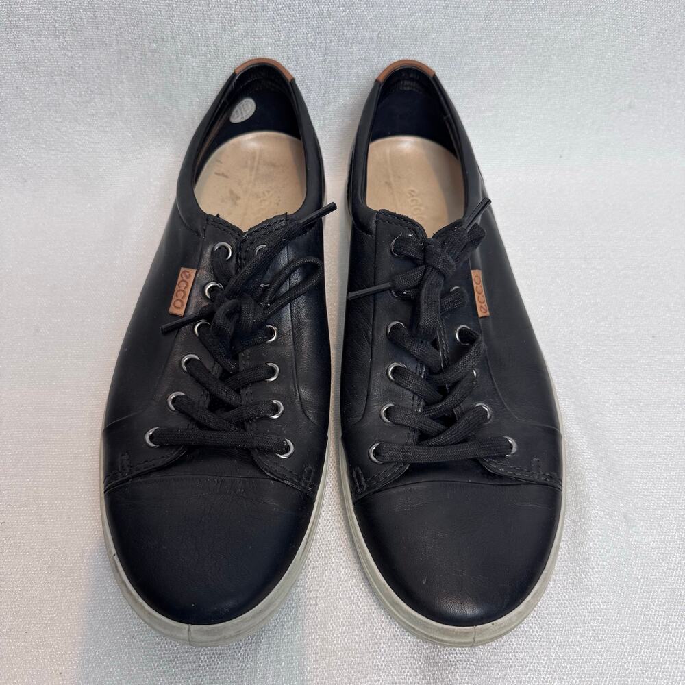 ECCO Soft 7 Womens Black Leather Casual Comfort Walking Sneakers Shoes Size 9